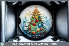 GorgeousWatercolor Christmas Car Coaster design.