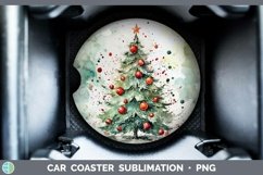 GorgeousWatercolor Christmas Car Coaster design.