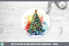 GorgeousWatercolor Christmas Keychain design.