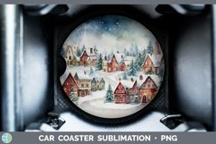 GorgeousWatercolor Christmas Car Coaster design.