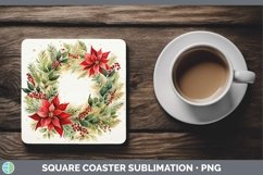 GorgeousWatercolor Christmas Square Coaster design.