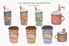 Download Watercolor Christmas Coffee and Sweets Clipart png Latte Cup to design your christmas invitation, t-shirt designs, sublimation designs, tumbler