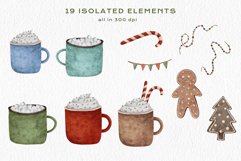 Download Watercolor Christmas Coffee and Sweets Clipart png Latte Cup to design your christmas invitation, t-shirt designs, sublimation designs, tumbler