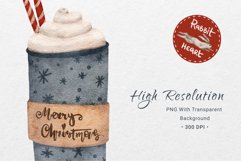 Download Watercolor Christmas Coffee and Sweets Clipart png Latte Cup to design your christmas invitation, t-shirt designs, sublimation designs, tumbler