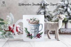 Watercolor Christmas Coffee Clipart, Christmas Mug PNG Product Image 2