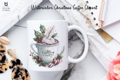 Watercolor Christmas Coffee Clipart, Christmas Mug PNG Product Image 3