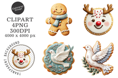 Watercolor Christmas Cookie Clipart Product Image 1