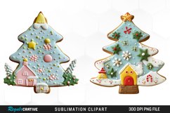 Watercolor Christmas Cookie House Art Clipart Product Image 1