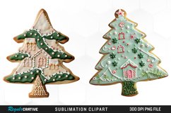 Watercolor Christmas Cookie House Clipart Product Image 1