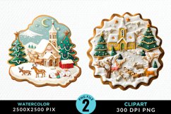 Watercolor Christmas Cookies Clipart Product Image 1