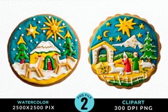 Watercolor Christmas Cookies Clipart Product Image 1