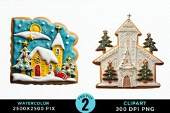 Watercolor Christmas Cookies Graphic Clipart Product Image 1