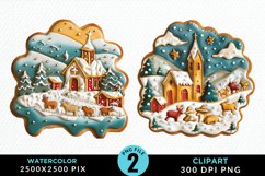 Watercolor Christmas Cookies Clipart Product Image 1