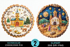 Watercolor Christmas Cookies Clipart Bundle Product Image 3