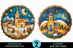 Watercolor Christmas Cookies Clipart Bundle Product Image 2