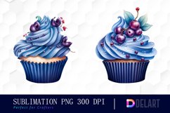 Watercolor Christmas Cupcake Clipart Bundle Product Image 3