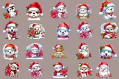 Watercolor Christmas Cute Animals clipart Product Image 3