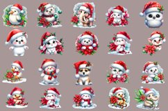 Watercolor Christmas Cute Animals clipart Product Image 3
