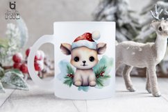 Watercolor Christmas Cute Baby Animal Sublimation Clipart Product Image 3