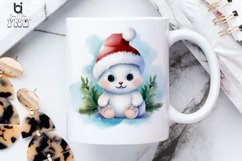 Watercolor Christmas Cute Baby Animal Sublimation Clipart Product Image 4