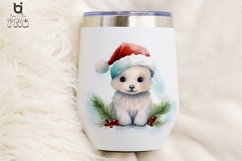 Watercolor Christmas Cute Baby Animal Sublimation Clipart Product Image 6