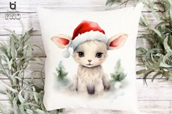 Watercolor Christmas Cute Baby Animal Sublimation Clipart Product Image 8