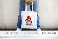 Watercolor sparrow Christmas winter bird clipart- 1 png Product Image 3