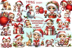 Watercolor Christmas Cute elf clipart Product Image 1