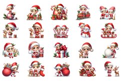 Watercolor Christmas Cute elf clipart Product Image 2