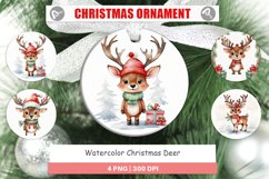 Christmas Ornaments Watercolor Christmas Deer Product Image 1