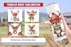 Tumbler Wrap Watercolor Christmas Deer Product Image 1