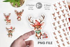 Sticker Watercolor Christmas Deer Product Image 1