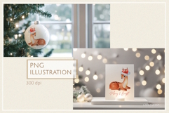 Watercolor Christmas Deer Clipart Design Product Image 2