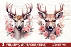 Watercolor Christmas Deer Head Clipart Sublimation, Christmas Deer Clipart, Christmas Deer Clipart Bundle, Christmas Deer Watercolor, Watercolor Christmas Deer, Christmas Deer Sublimation,    Christmas Clipart, Christmas Clipart Bundle, Christmas Watercol