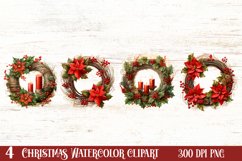 Watercolor Christmas Deer Head Clipart Sublimation Product Image 1