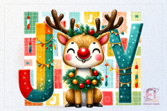 Hand-painted watercolor Christmas deer PNG with transparent background. Perfect for holiday cards, stickers, sublimation, mugs, apparel and festive crafts.