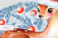 Watercolor Christmas Deer PNG Product Image 2