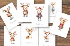 Watercolor Christmas Deer. Clipart Bundle. Product Image 6