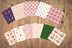 Watercolor Christmas digital paper pack Seamless pattern