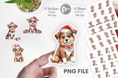 Sticker Watercolor Christmas Dog Product Image 1