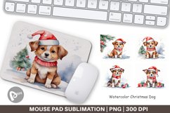 Mouse Pad Watercolor Christmas Dog Product Image 1