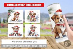 Tumbler Wrap Watercolor Christmas Dog Product Image 1