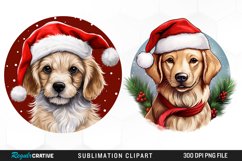Watercolor Christmas Dog Illustration PNG Clipart Product Image 1