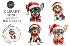 Watercolor Christmas Dog Clipart Product Image 1