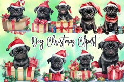 Watercolor Christmas Dog Clipart Bundle Product Image 1