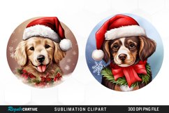 Watercolor Christmas Dog Illustration PNG Clipart Product Image 1