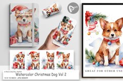 Digital Paper Watercolor Christmas Dog Product Image 1