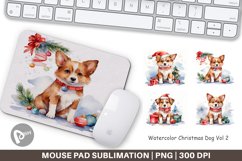 Mouse Pad Watercolor Christmas Dog Product Image 1