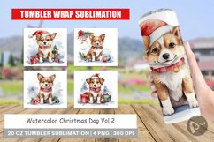 Tumbler Wrap Watercolor Christmas Dog Product Image 1