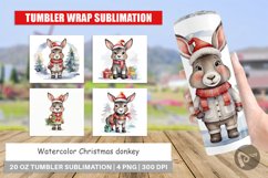 Tumbler Wrap Watercolor Christmas donkey Product Image 1